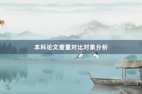 本科论文查重对比对象分析
